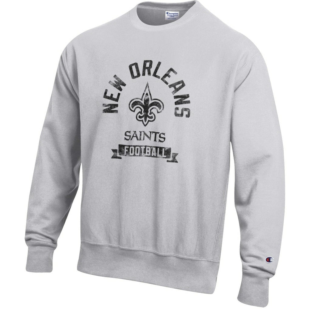 New Orleans Saints Champion Reverse Weave Fleece Pullover Sweatshirt Heather Gray | NFL