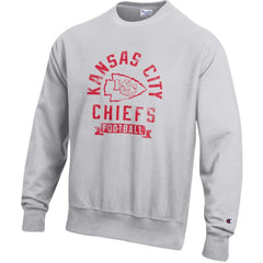 Kansas City Chiefs Champion Reverse Weave Fleece Pullover Sweatshirt Heather Gray | NFL