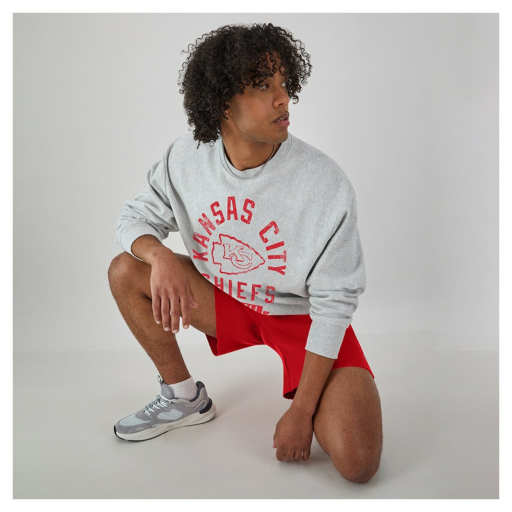 Kansas City Chiefs Champion Reverse Weave Fleece Pullover Sweatshirt Heather Gray | NFL