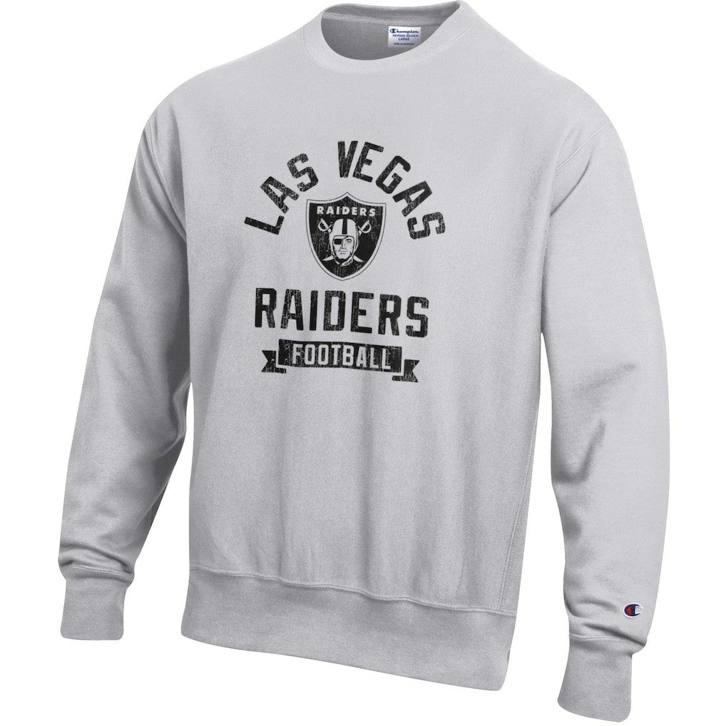 Las Vegas Raiders Champion Reverse Weave Fleece Pullover Sweatshirt Heather Gray | NFL