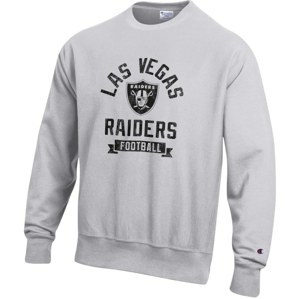 Las Vegas Raiders Champion Reverse Weave Fleece Pullover Sweatshirt Heather Gray | NFL