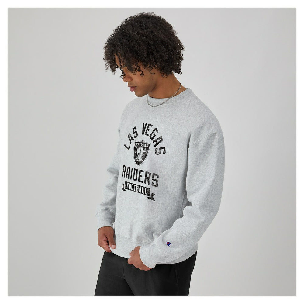 Las Vegas Raiders Champion Reverse Weave Fleece Pullover Sweatshirt Heather Gray | NFL