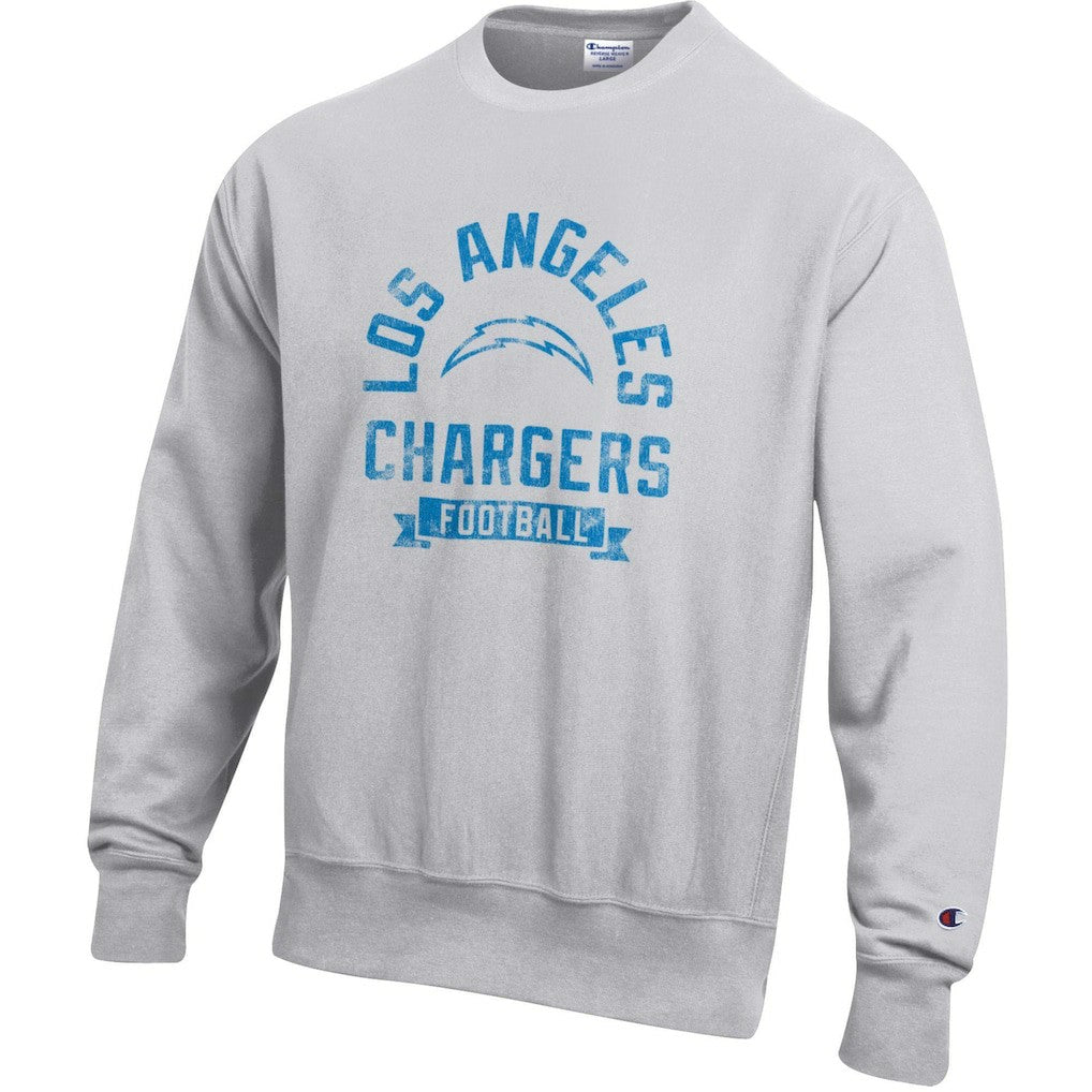 Los Angeles Chargers Champion Reverse Weave Fleece Pullover Sweatshirt Heather Gray | NFL