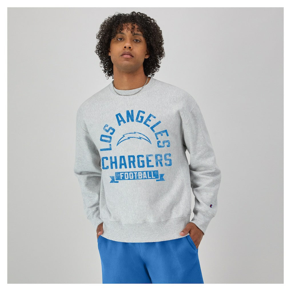 Los Angeles Chargers Champion Reverse Weave Fleece Pullover Sweatshirt Heather Gray | NFL