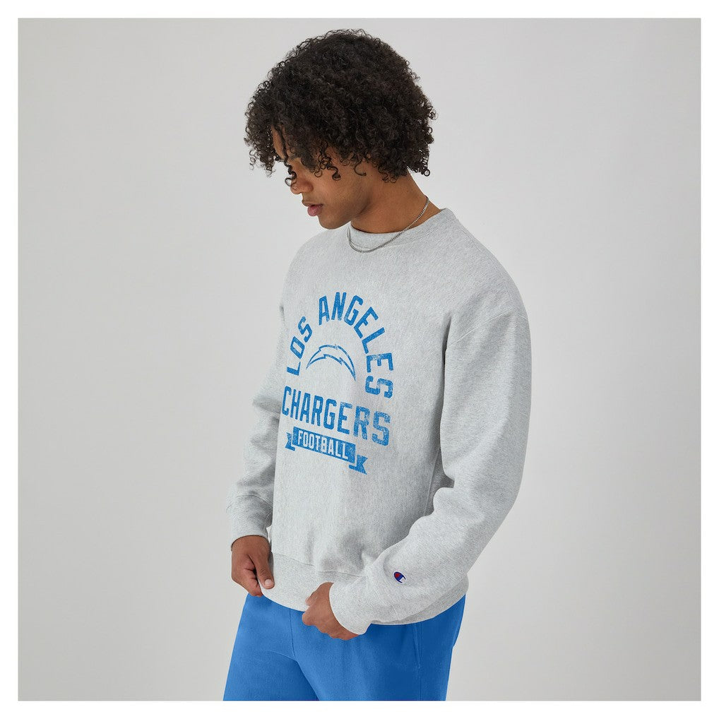 Los Angeles Chargers Champion Reverse Weave Fleece Pullover Sweatshirt Heather Gray | NFL