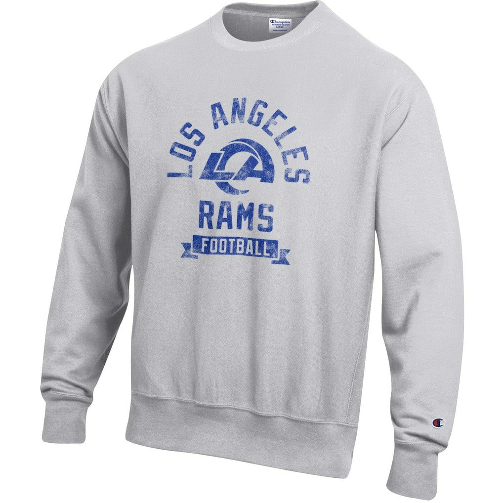 Los Angeles Rams Champion Reverse Weave Fleece Pullover Sweatshirt Heather Gray | NFL