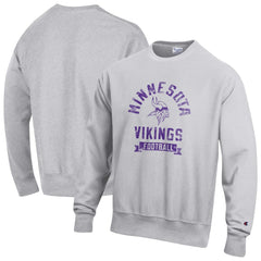 Minnesota Vikings Champion Reverse Weave Fleece Pullover Sweatshirt Heather Gray | NFL
