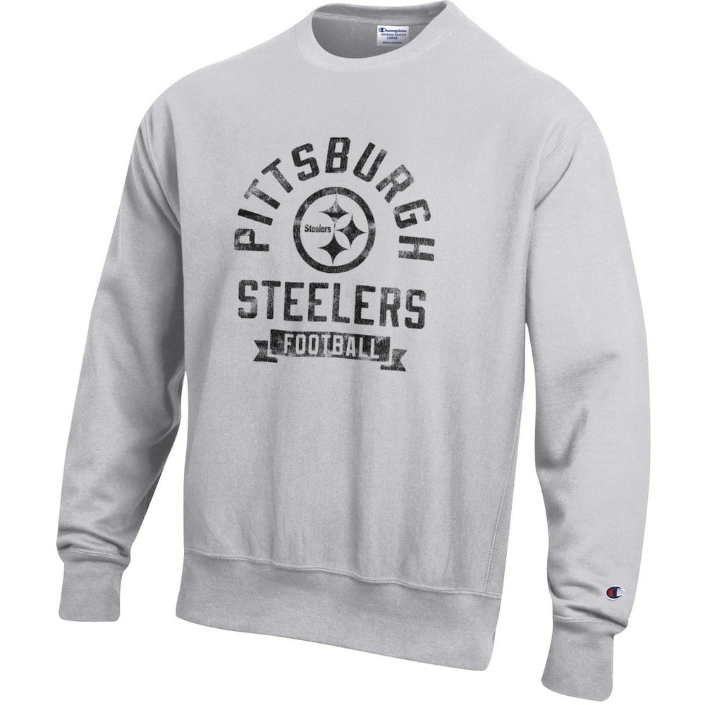 Pittsburgh Steelers Champion Reverse Weave Fleece Pullover Sweatshirt Heather Gray | NFL