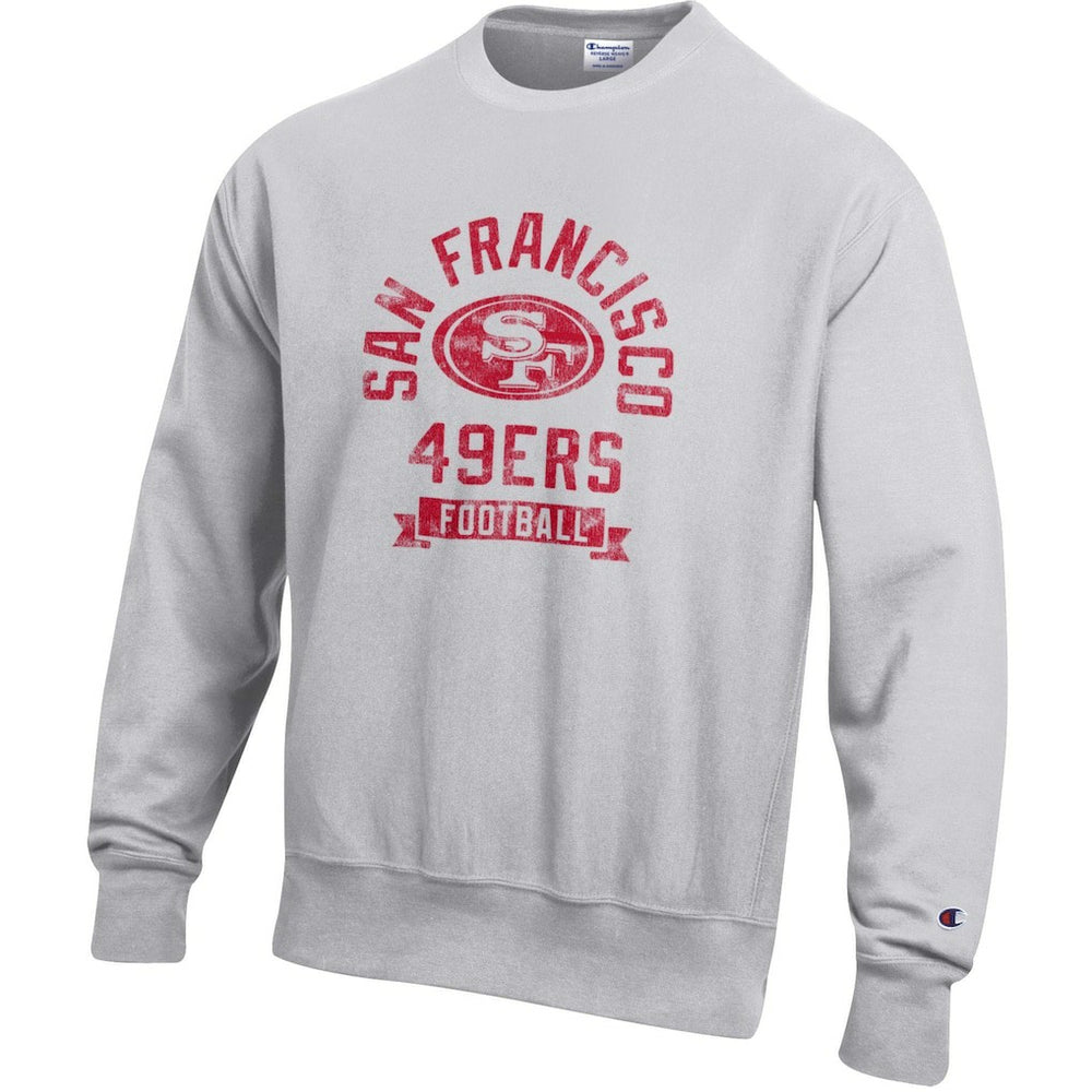 San Francisco 49ers Champion Reverse Weave Fleece Pullover Sweatshirt Heather Gray | NFL