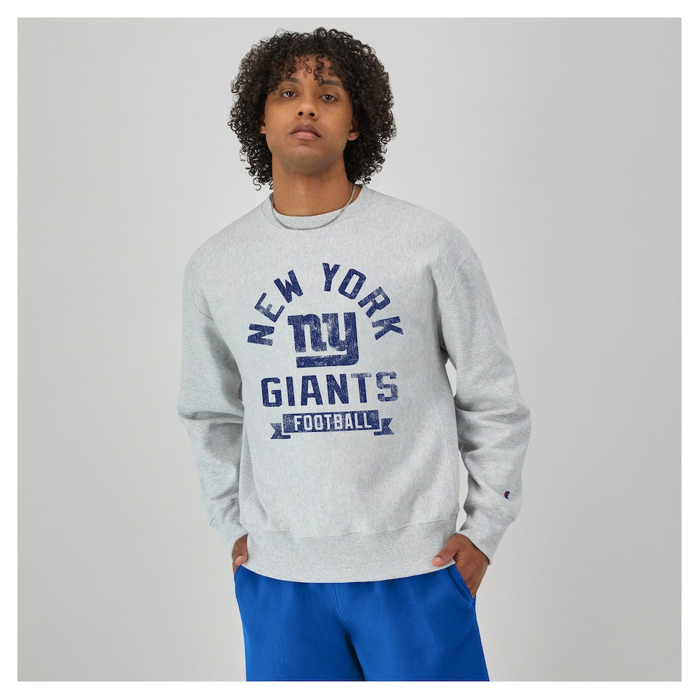 New York Giants Champion Reverse Weave Fleece Pullover Sweatshirt Heather Gray | NFL