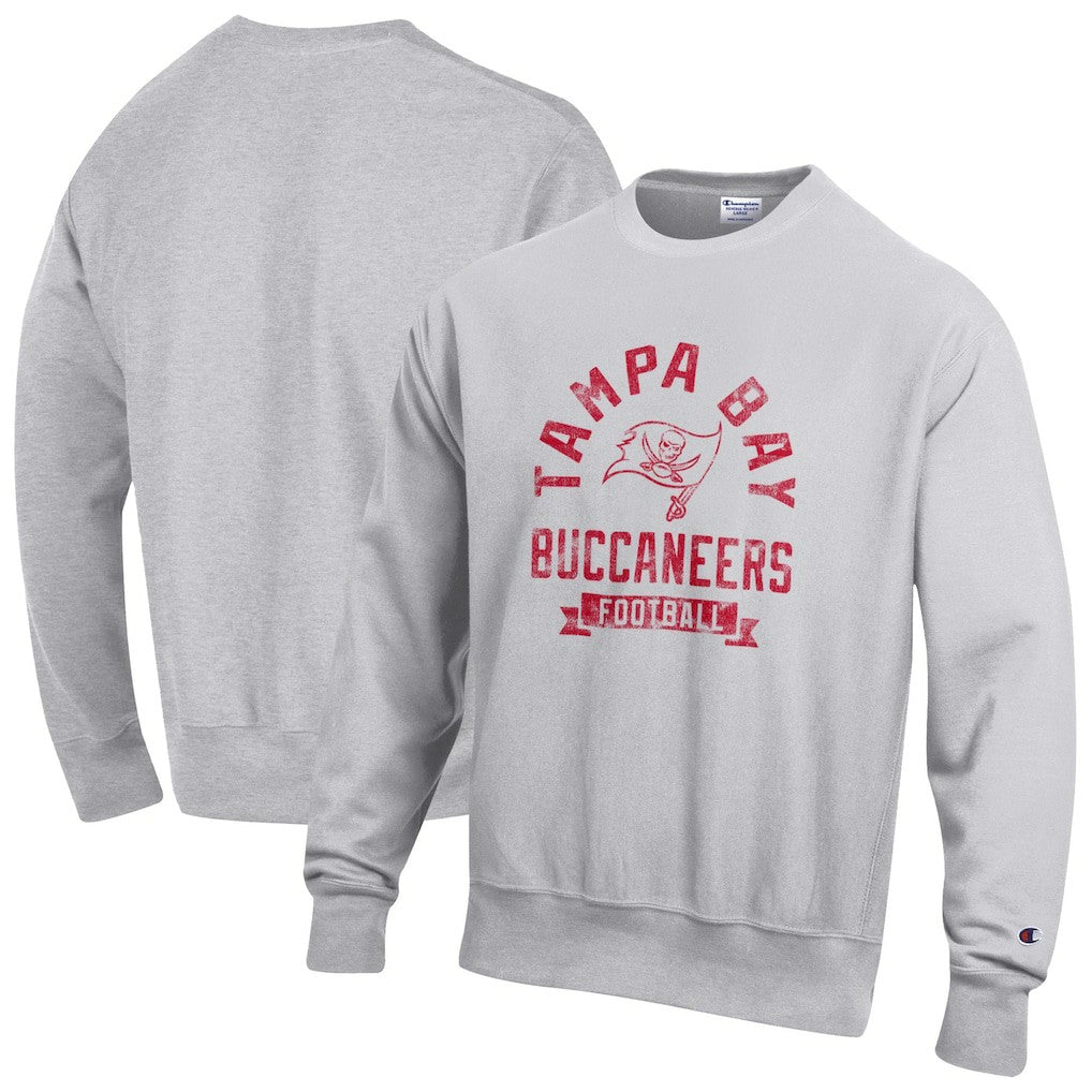 Tampa Bay Buccaneers Champion Reverse Weave Fleece Pullover Sweatshirt Heather Gray | NFL