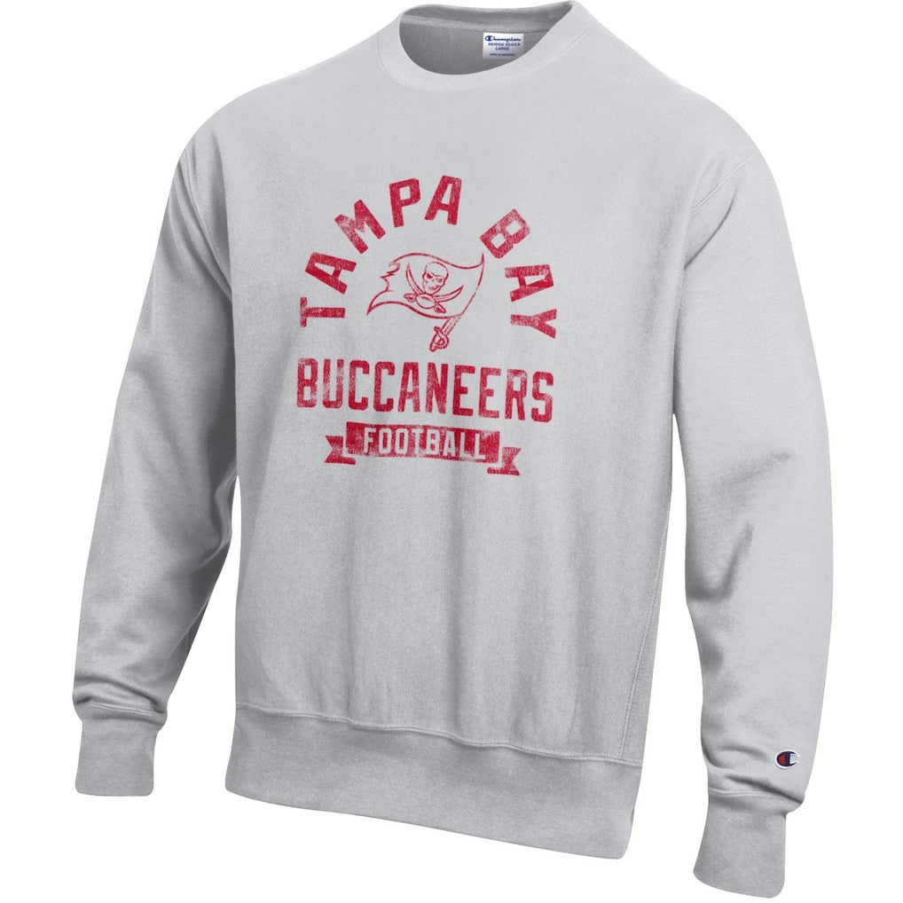 Tampa Bay Buccaneers Champion Reverse Weave Fleece Pullover Sweatshirt Heather Gray | NFL