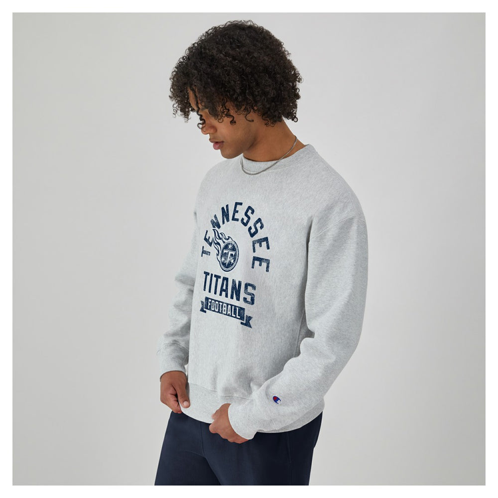 Tennessee Titans Champion Reverse Weave Fleece Pullover Sweatshirt Heather Gray | NFL