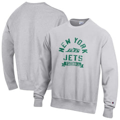 New York Jets Champion Reverse Weave Fleece Pullover Sweatshirt Heather Gray | NFL