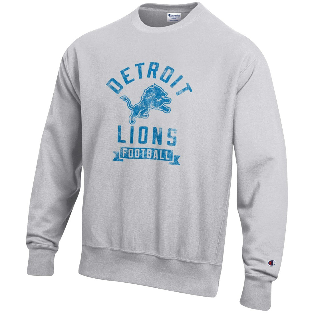 Detroit Lions Champion Reverse Weave Fleece Pullover Sweatshirt Heather Gray | NFL