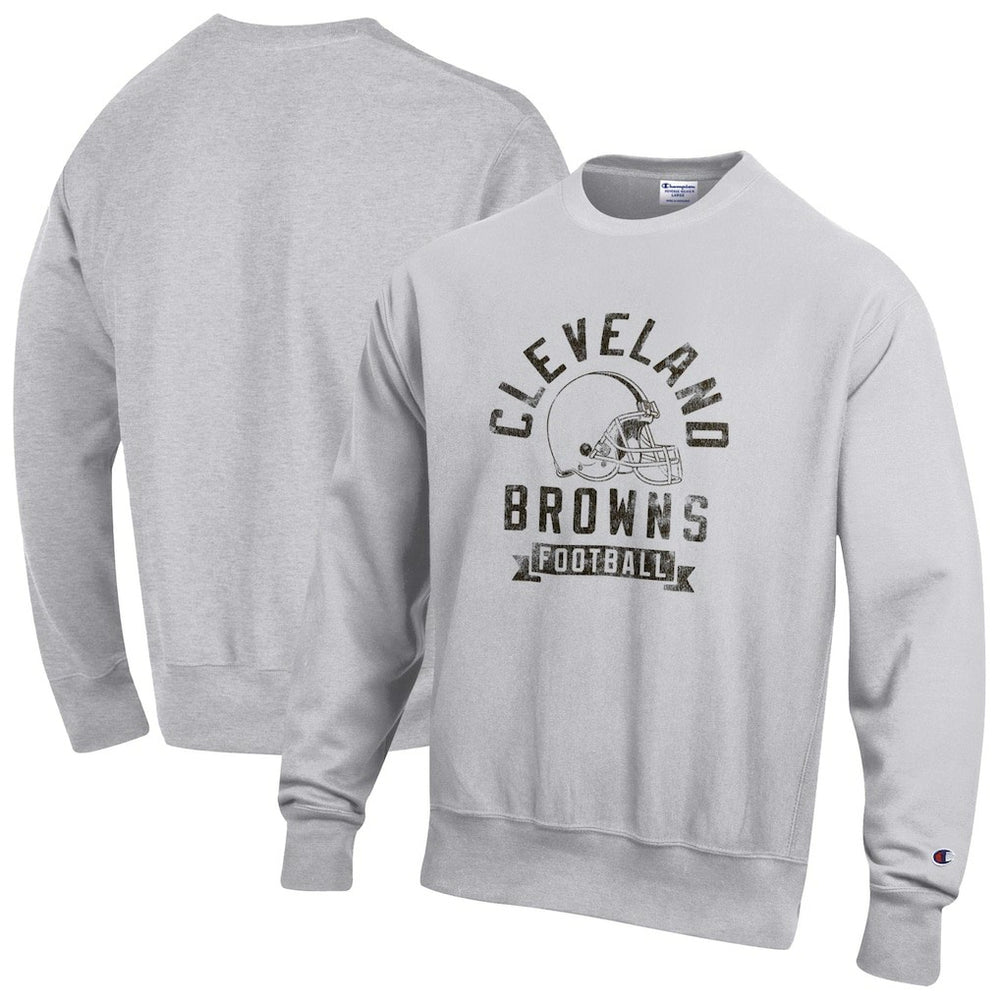 Cleveland Browns Champion Reverse Weave Fleece Pullover Sweatshirt Heather Gray | NFL