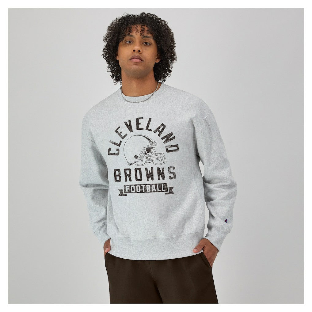 Cleveland Browns Champion Reverse Weave Fleece Pullover Sweatshirt Heather Gray | NFL