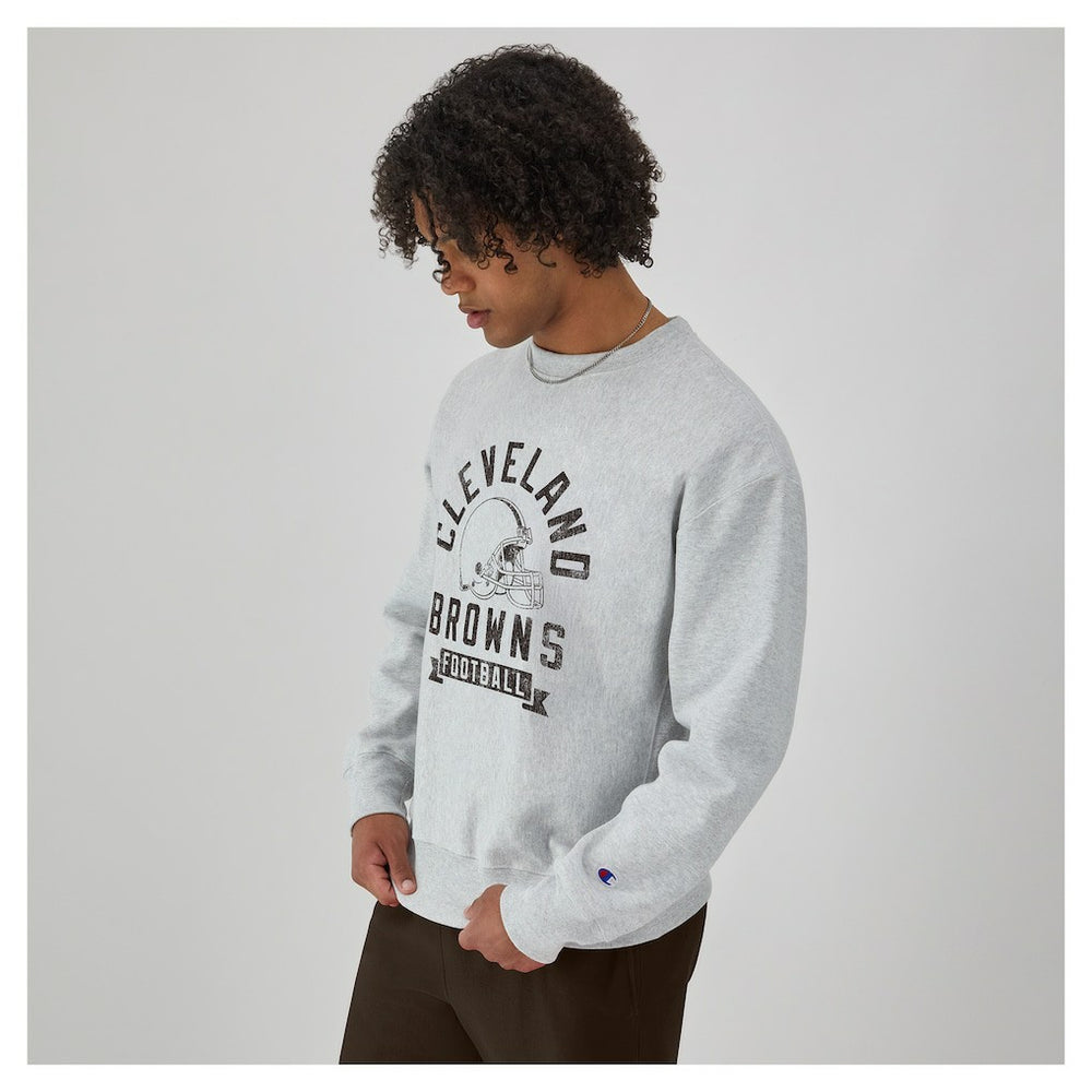 Cleveland Browns Champion Reverse Weave Fleece Pullover Sweatshirt Heather Gray | NFL