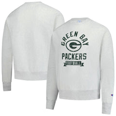 Green Bay Packers Champion Reverse Weave Fleece Pullover Sweatshirt Heather Gray | NFL