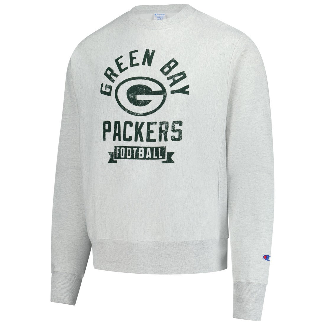 Green Bay Packers Champion Reverse Weave Fleece Pullover Sweatshirt Heather Gray | NFL