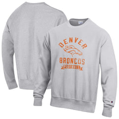 Denver Broncos Champion Reverse Weave Fleece Pullover Sweatshirt Heather Gray | NFL