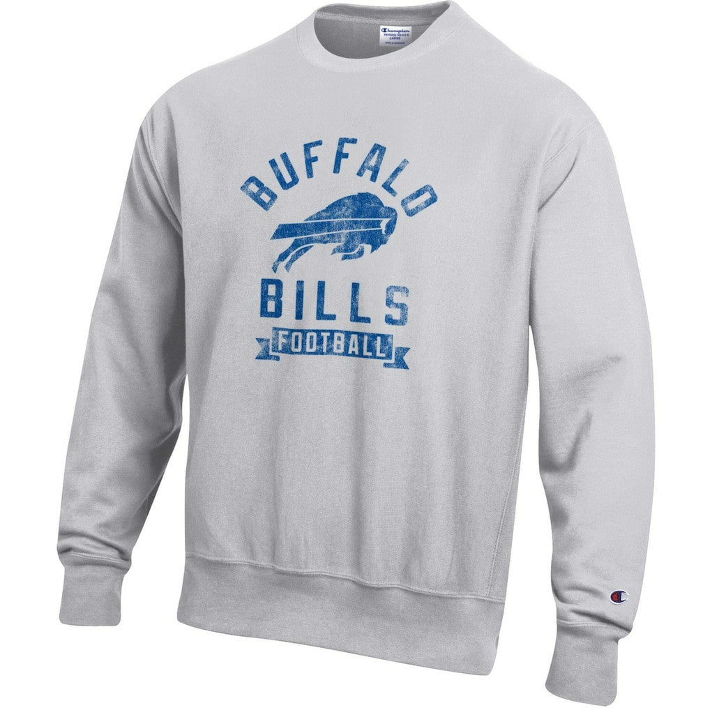 Buffalo Bills Champion Reverse Weave Fleece Pullover Sweatshirt Heather Gray | NFL