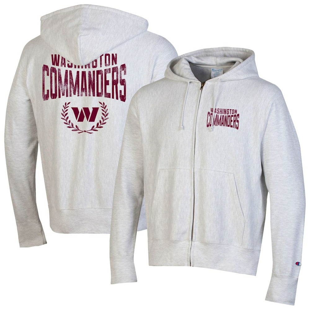 Washington Commanders Champion Reverse Weave Full-Zip Hoodie Heather Gray | NFL