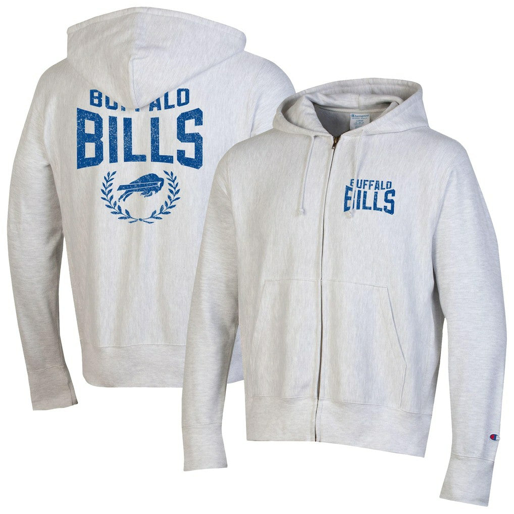 Buffalo Bills Champion Reverse Weave Full-Zip Hoodie Heather Gray | NFL