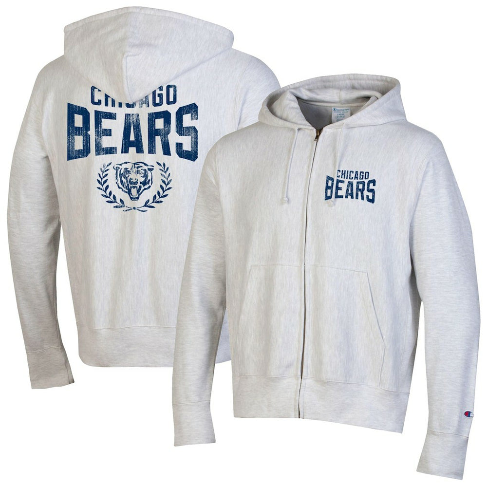 Chicago Bears Champion Reverse Weave Full-Zip Hoodie Heather Gray | NFL