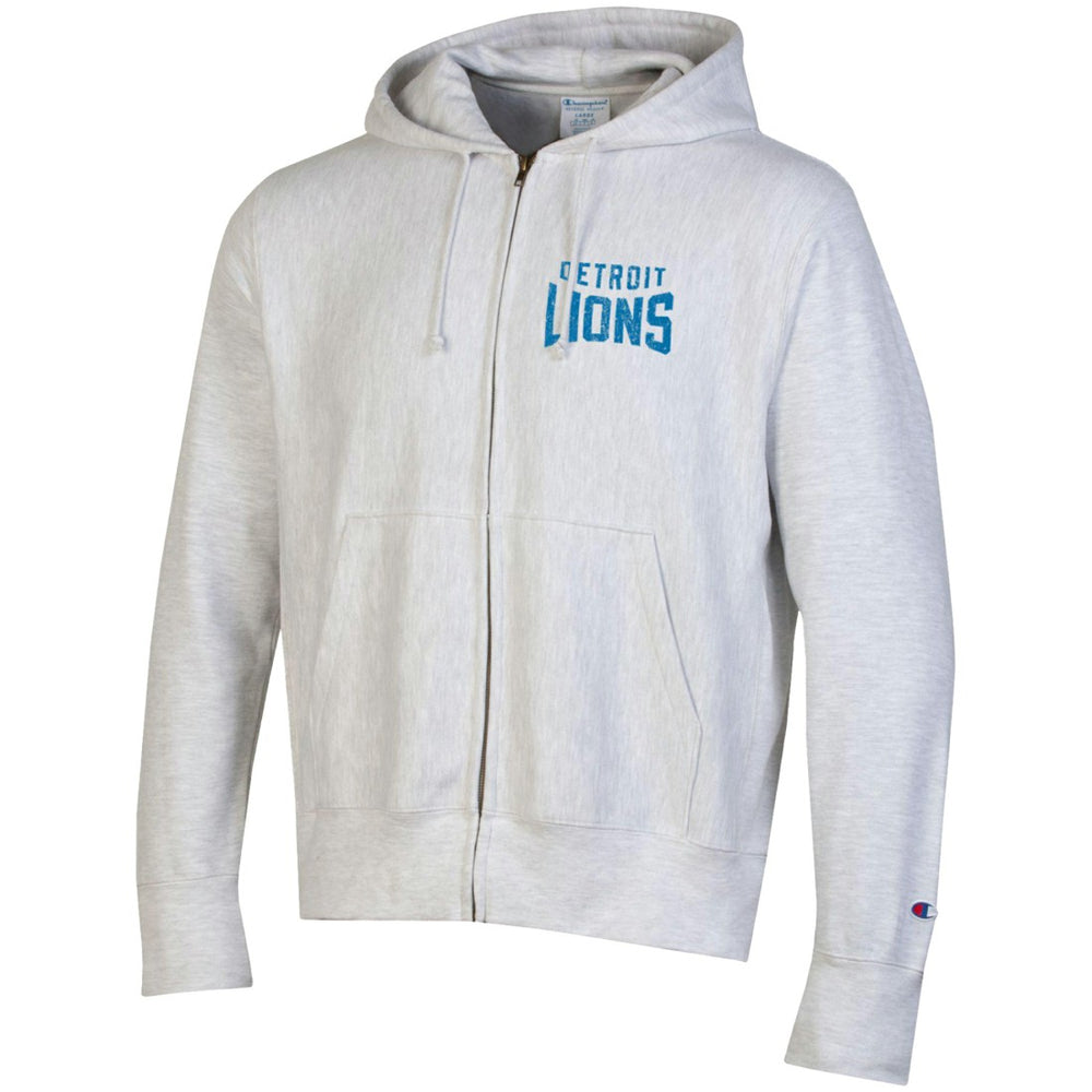 Detroit Lions Champion Reverse Weave Full-Zip Hoodie Heather Gray | NFL