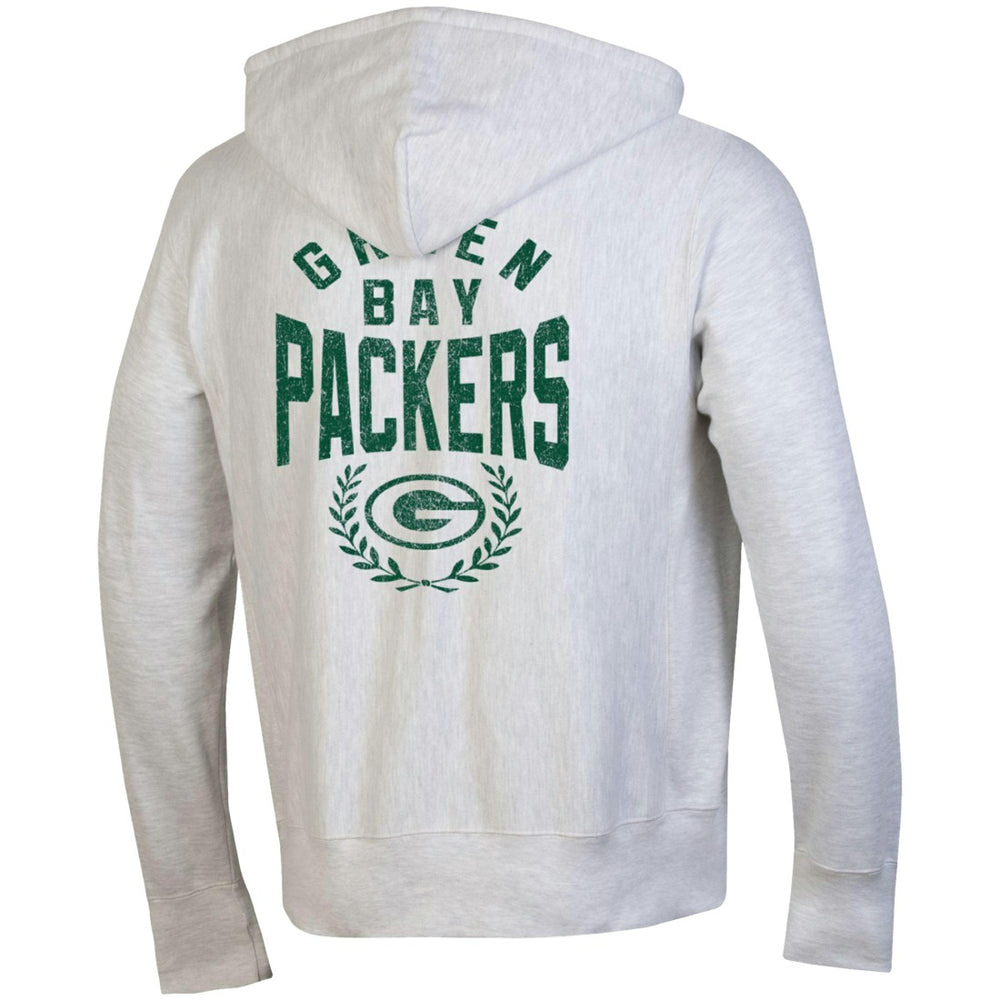 Green Bay Packers Champion Reverse Weave Full-Zip Hoodie Heather Gray | NFL