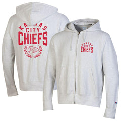 Kansas City Chiefs Champion Reverse Weave Full-Zip Hoodie Heather Gray | NFL
