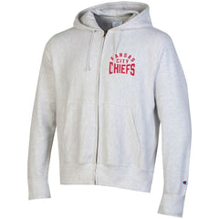 Kansas City Chiefs Champion Reverse Weave Full-Zip Hoodie Heather Gray | NFL