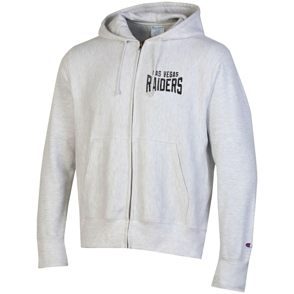 Las Vegas Raiders Champion Reverse Weave Full-Zip Hoodie Heather Gray | NFL