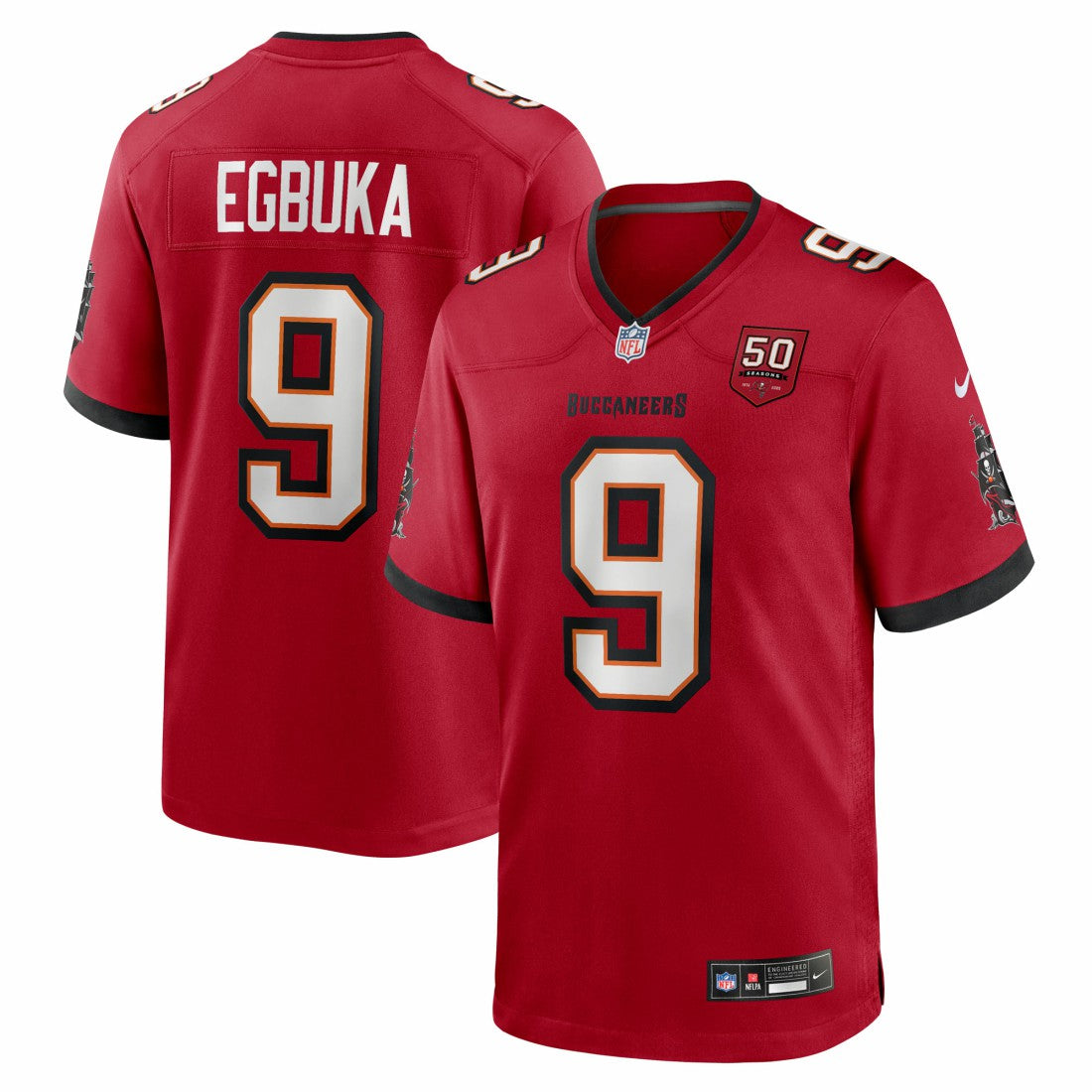 Emeka Egbuka Tampa Bay Buccaneers Team Game Jersey Red | Nike for Sale