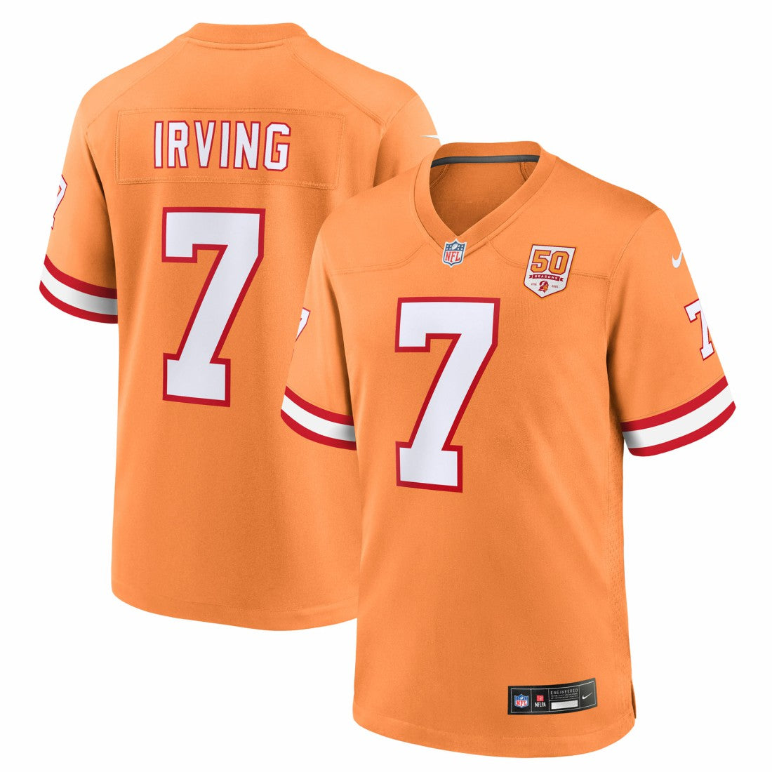 Bucky Irving Tampa Bay Buccaneers 50th Season Game Jersey Creamsicle | Nike for Sale