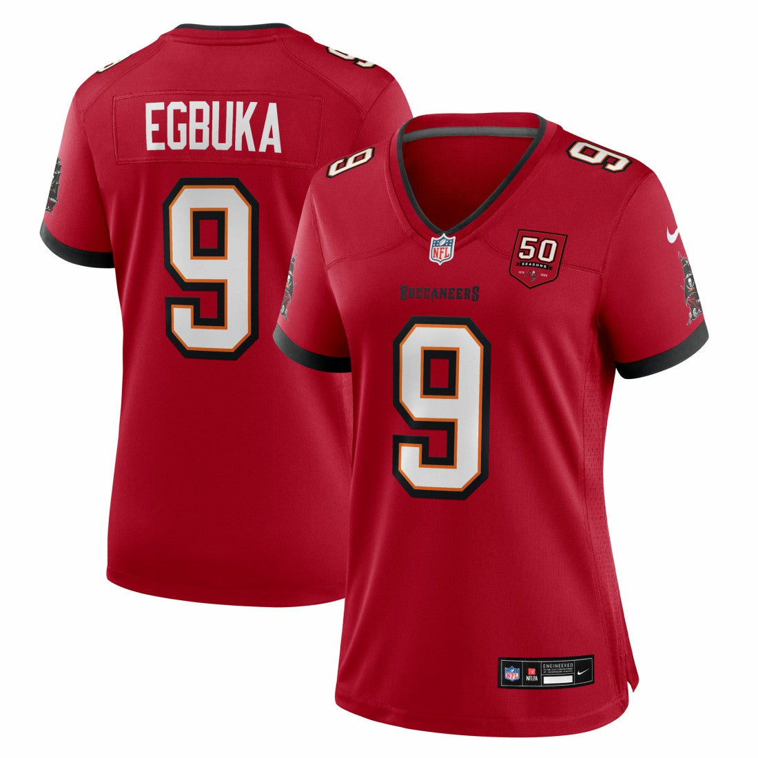 Emeka Egbuka Tampa Bay Buccaneers Women's 50th Season Team Game Jersey Red | Nike for Sale