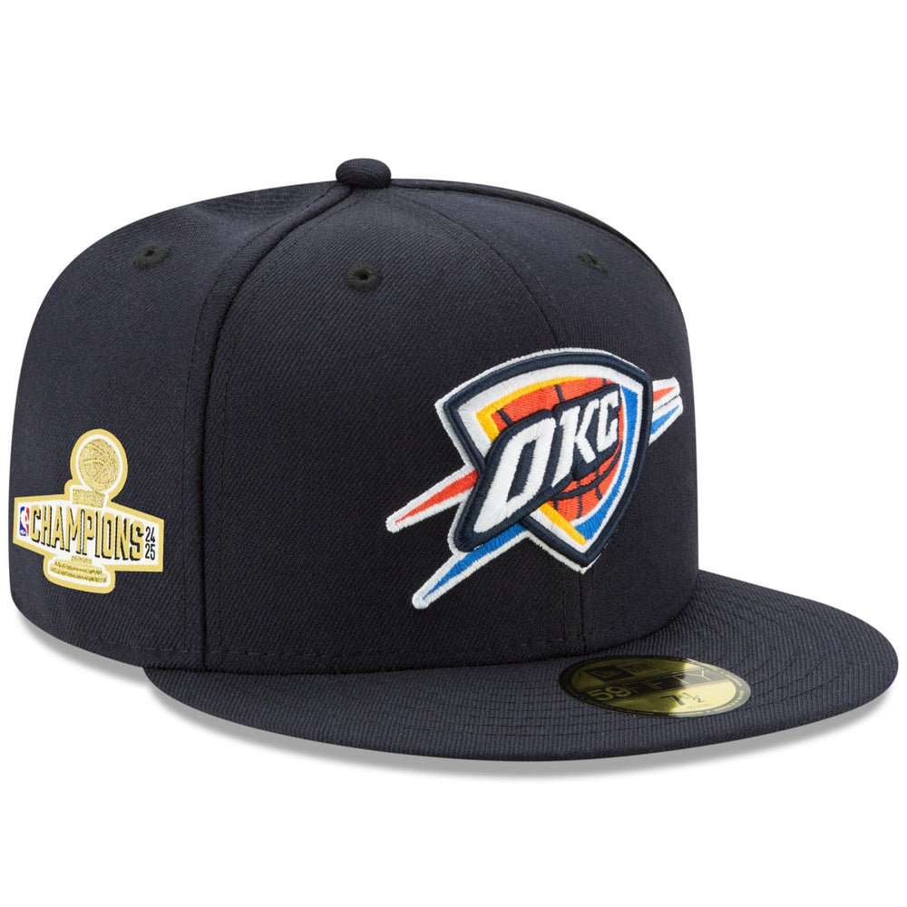 Oklahoma City Thunder 2025 NBA Finals Champions Side Patch 59FIFTY Fitted Hat Navy - NBA
