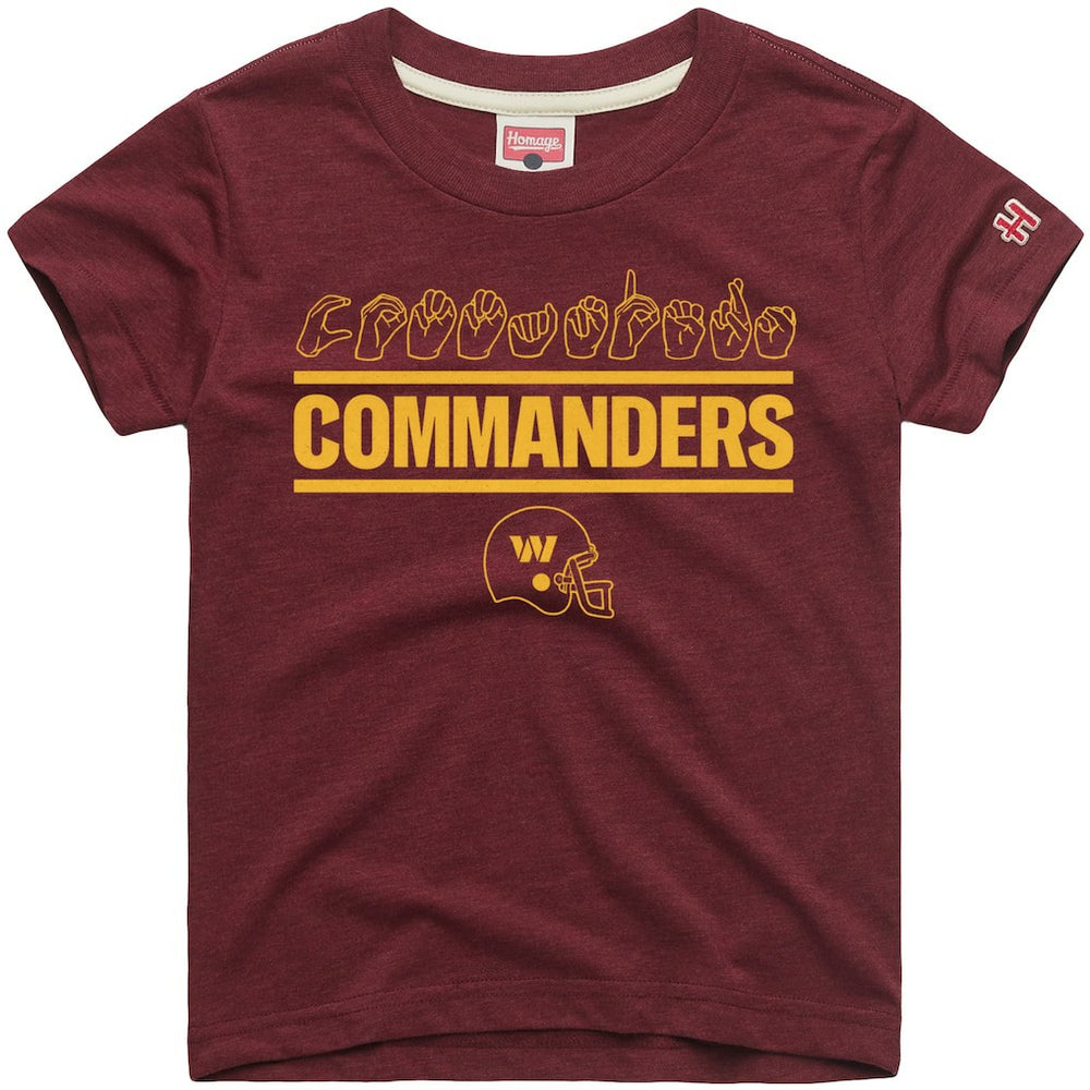 Washington Commanders Homage Youth Love Sign x ASL 2.0 Tri-Blend T-Shirt Burgundy | NFL
