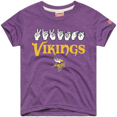 Minnesota Vikings Homage Youth Love Sign x ASL 2.0 Tri-Blend T-Shirt Purple | NFL