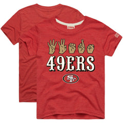 San Francisco 49ers Homage Youth Love Sign x ASL 2.0 Tri-Blend T-Shirt Scarlet | NFL