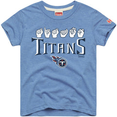Tennessee Titans Homage Youth Love Sign x ASL 2.0 Tri-Blend T-Shirt Light Blue | NFL