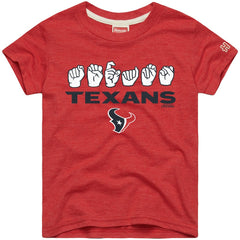 Houston Texans Homage Youth Love Sign x ASL 2.0 Tri-Blend T-Shirt Red | NFL