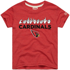 Arizona Cardinals Homage Youth Love Sign x ASL 2.0 Tri-Blend T-Shirt Cardinal | NFL