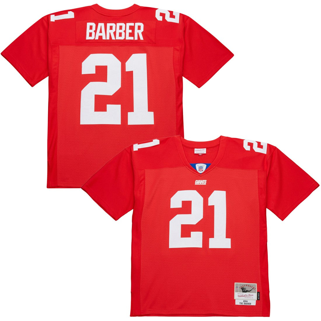 Tiki Barber New York Giants 2004 Legacy Replica Jersey Red | Mitchell & Ness