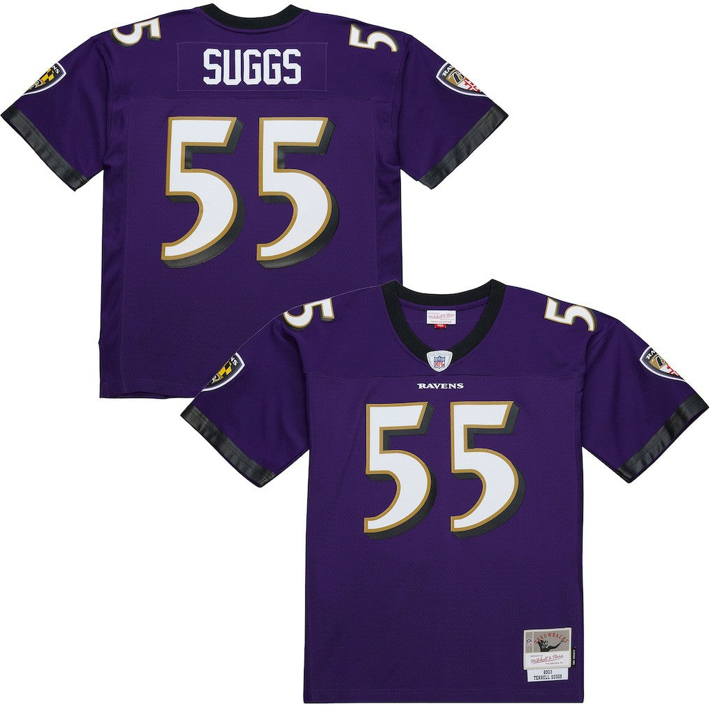 Terrell Suggs Baltimore Ravens 2003 Legacy Replica Jersey Purple | Mitchell & Ness