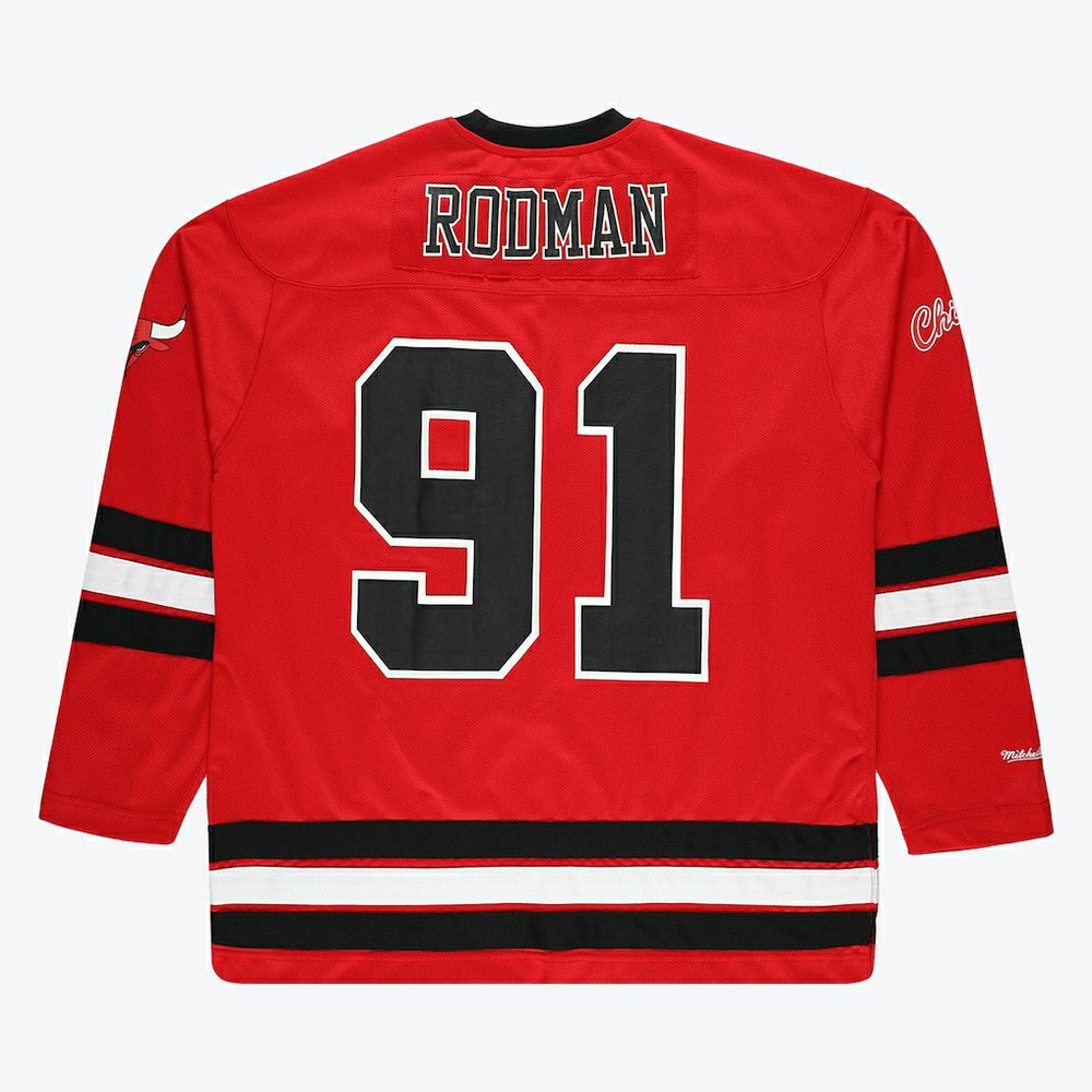 Dennis Rodman Chicago Bulls Big & Tall NBA Hockey Jersey Red - NBA