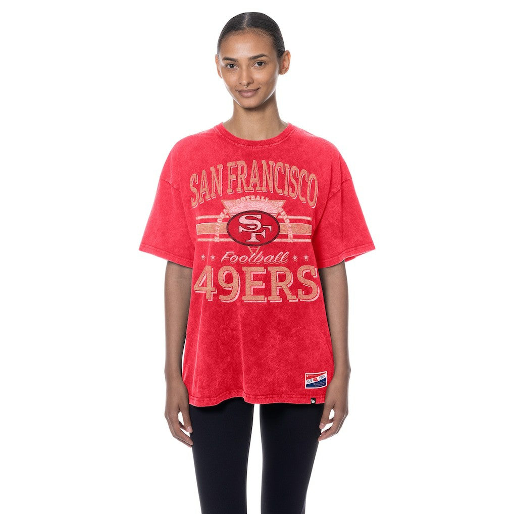San Francisco 49ers New Era Women's Throwback Oversized T-Shirt Scarlet | NFL