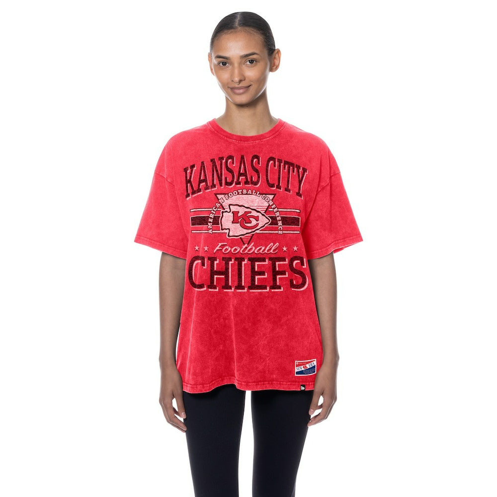 Kansas City Chiefs New Era Women's Throwback Oversized T-Shirt Red | NFL