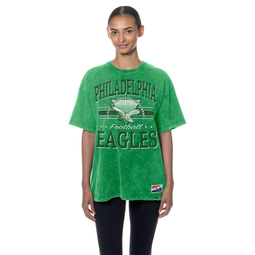 Philadelphia Eagles New Era Women's Throwback Oversized T-Shirt Kelly Green | NFL